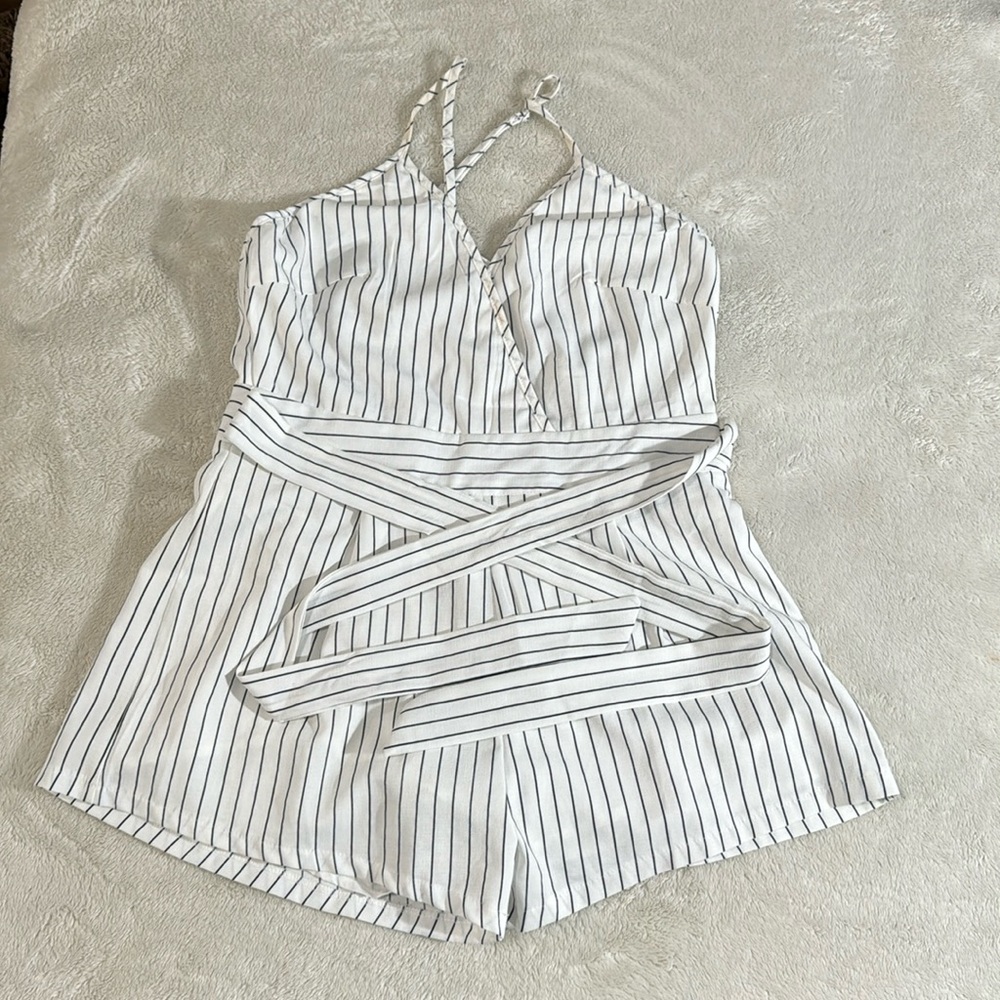 Nordstrom White Black Lace Romper